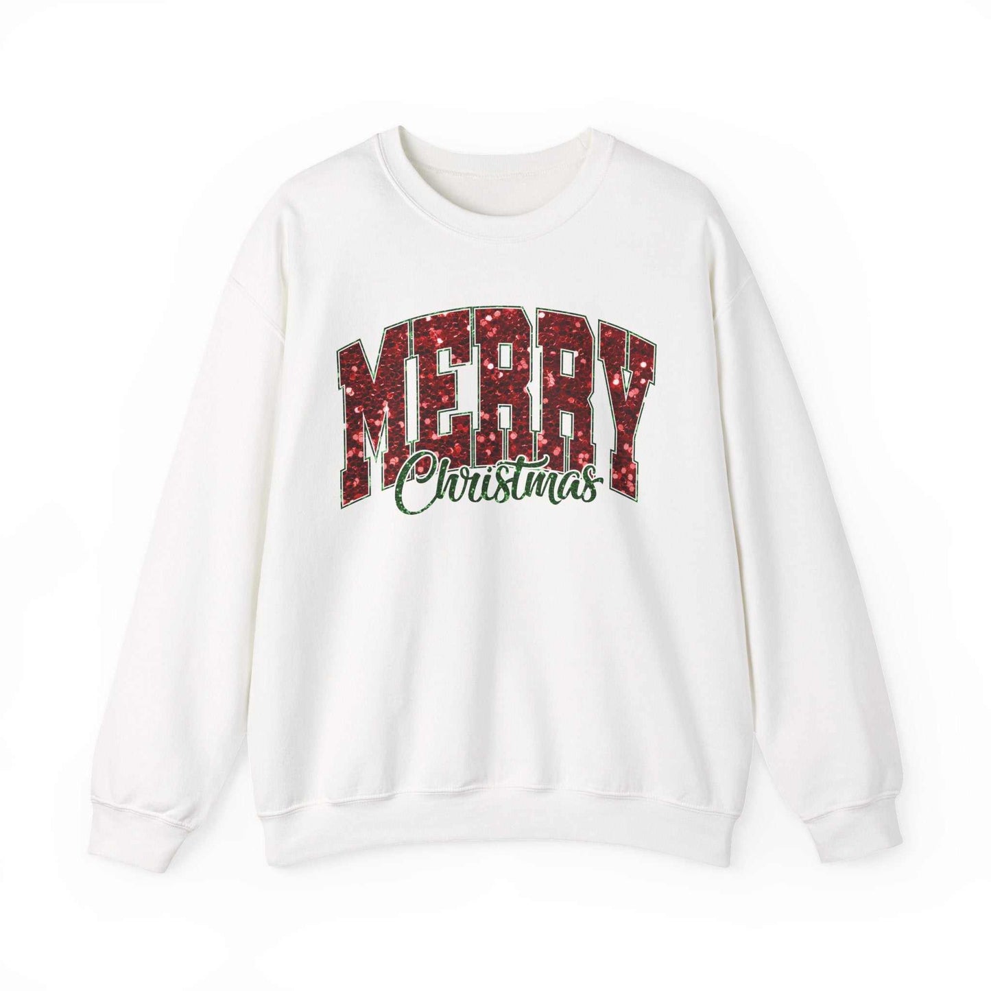 Merry Christmas Plaid Lettering Sweatshirt | Holiday Cozy Crewneck