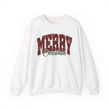 Merry Christmas Plaid Lettering Sweatshirt | Holiday Cozy Crewneck