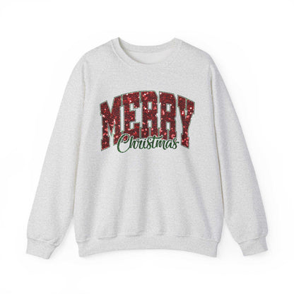 Merry Christmas Plaid Lettering Sweatshirt | Holiday Cozy Crewneck