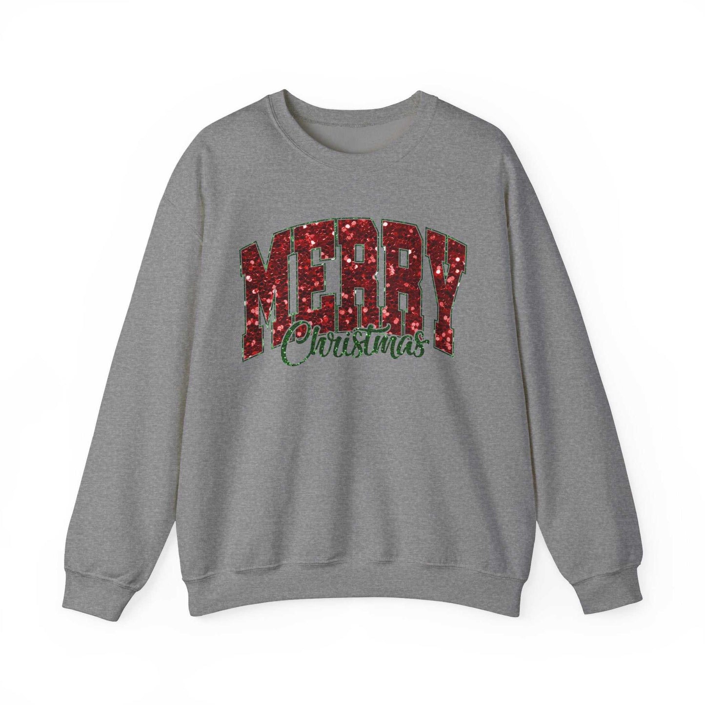 Merry Christmas Plaid Lettering Sweatshirt | Holiday Cozy Crewneck