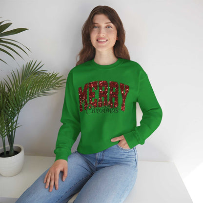Merry Christmas Plaid Lettering Sweatshirt | Holiday Cozy Crewneck