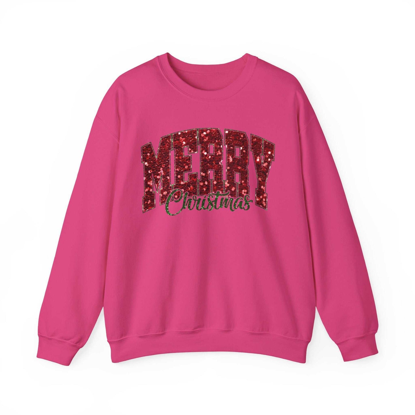 Merry Christmas Plaid Lettering Sweatshirt | Holiday Cozy Crewneck