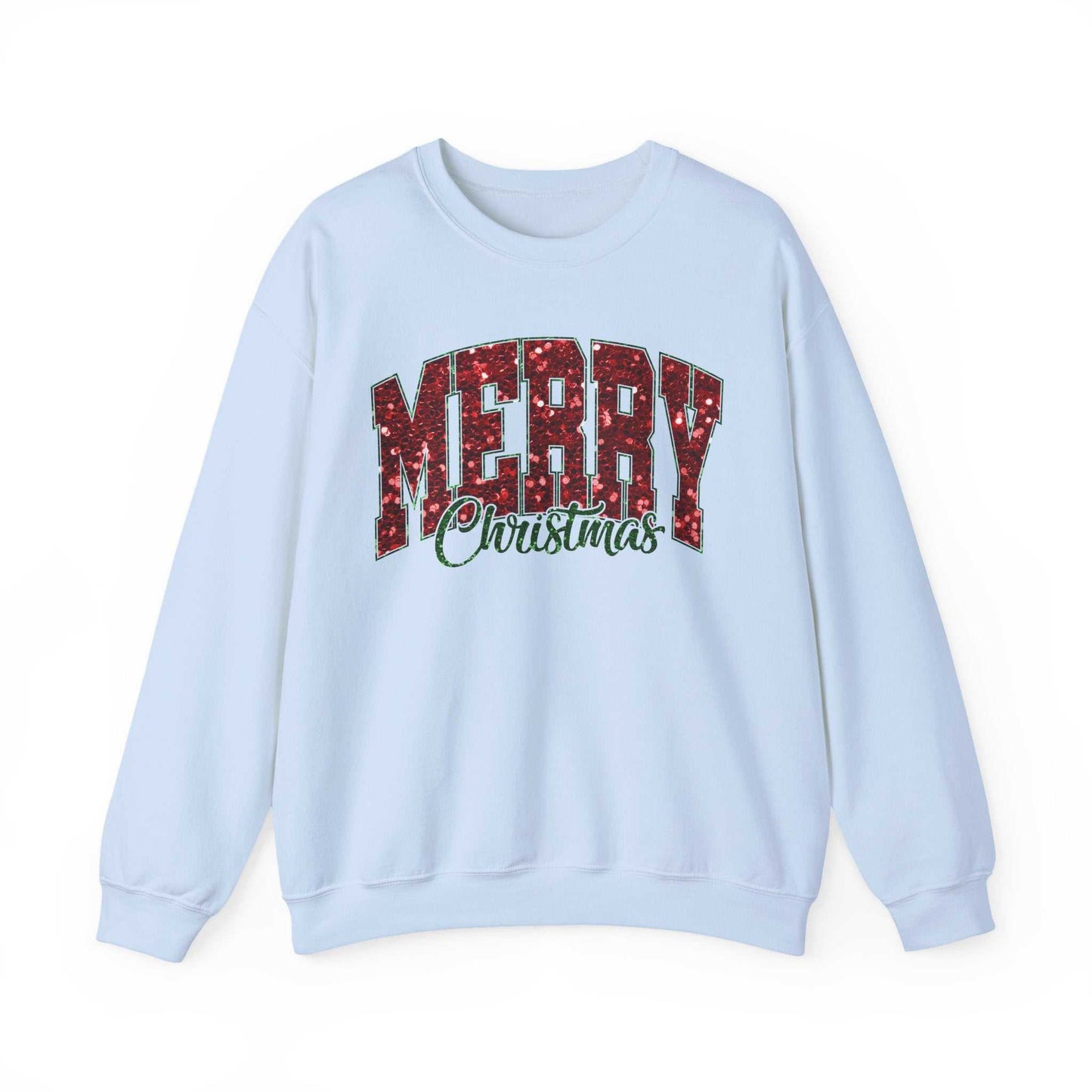 Merry Christmas Plaid Lettering Sweatshirt | Holiday Cozy Crewneck