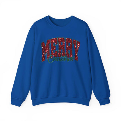 Merry Christmas Plaid Lettering Sweatshirt | Holiday Cozy Crewneck