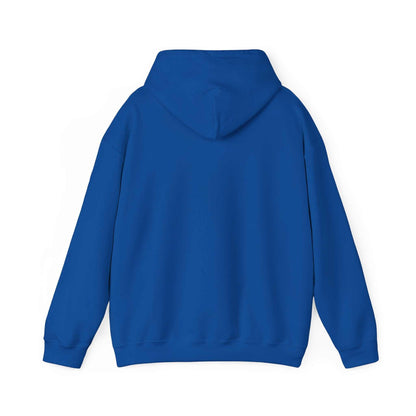 Blue cozy winter hoodie with adjustable hood and kangaroo pouch pocket