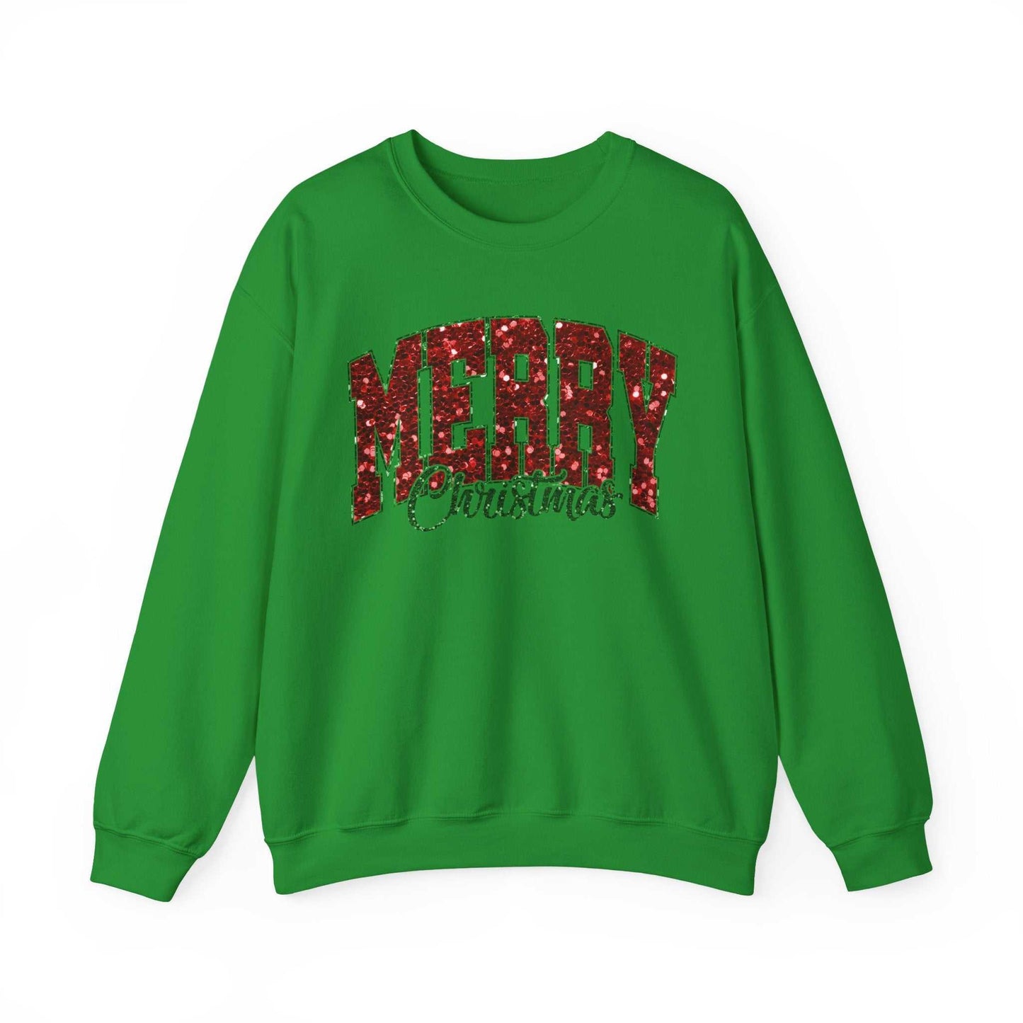 Merry Christmas Plaid Lettering Sweatshirt | Holiday Cozy Crewneck