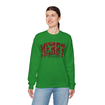Merry Christmas Plaid Lettering Sweatshirt | Holiday Cozy Crewneck